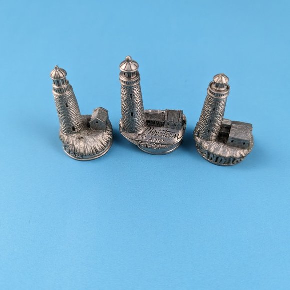 3 Miniature Pewter Handcrafted Canadian Lighthouses Signed by Artist - Picture 2 of 9